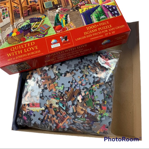 Quilted With Love Joseph Burgess Larger Piece 1000+ pieces Puzzle Quilts Country - Picture 4 of 5